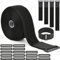 CENBEN 5m Heavy Duty Hook and Loop Straps with 15 Buckles, Black Reusable Adjustable Cable Strap, Nylon Securing Cinch Strap, Self Adhesive Fastening Cable Ties for Cable Wire Cord Organiser, 5cm Wide
