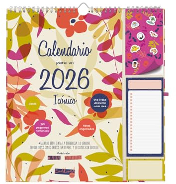Finocam - Calendario da parete 2026 Mese Vista Gennaio - Dicembre (12 mesi) | Calendario 2026 per annotare | Pianificatore mensile Talkual - Plus - Italiano