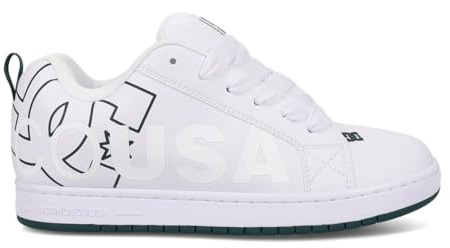 DC Shoes Court Graffik läderskor för män, Vit, grön, 41 EU