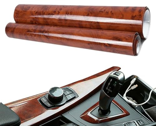 Car Wrap | Adesivo Auto con Venature del Legno ad Alta Lucidità | Pellicola Autoadesiva | Adesivi Impermeabili con Venature del Legno, Rivestimento Interno, Accessorio per Decorazione Veicoli