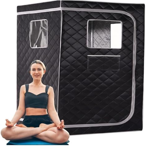 Kit per sauna domestica, Tenda sauna for 2 persone, kit sauna portati for sauna domestica, spa for grandi spazi for tutto il corpo for due persone, non include e(1 People Tent Grey)