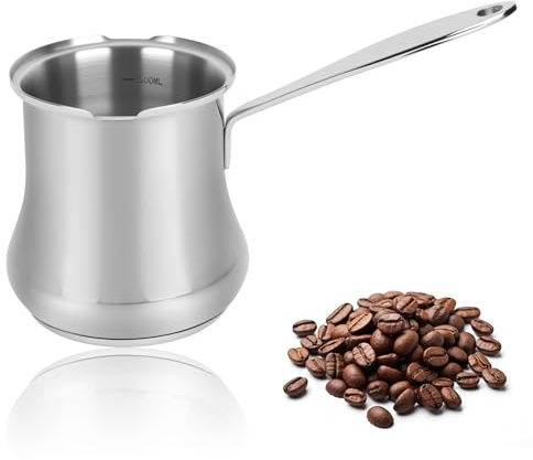 YYTECH Olla Calentadora de Mantequilla de Leche de 500Ml, Cafetera Turca, calentador leche, Olla para Derretir Estufa de Acero Inoxidable para Té, CalefaccióN