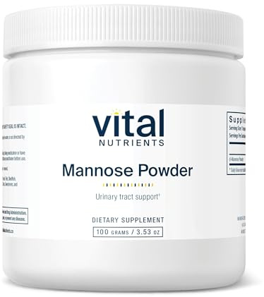 Vital Nutrients Mannose Powder 100g - Vegan D-Mannose Supplement for Urinary Tract and Bladder Support - Gluten, Dairy, Soy Free - Non-GMO - 50 Servings
