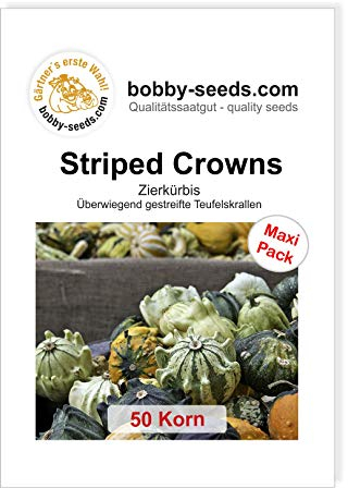 Bobby-Seeds Kürbissamen Zierkürbis Kronenmischung - Striped Crowns Portion
