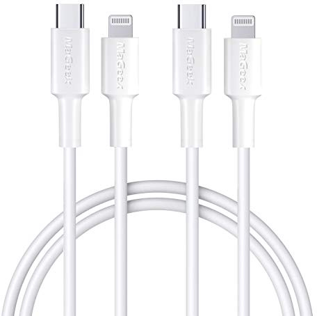 MaGeek Cable USB C a Lightning, [Certificado Apple MFi] [1,0 m, 2 Piezas] Cable de Carga Rápida PD para iPhone 11/11 Pro / 11 Pro Max/X/XS/XR/XS / 8/8 Plus, Soporta Power Delivery