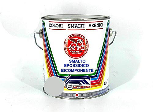 SMALTO VERNICE EPOSSIDICO EPOX SATINATO COLORI SINTETICI PROFESSIONALE 1-5-25 LT (KG 1,2 (1+0,2 Cat), RAL7035 GRIGIO CHIARO)