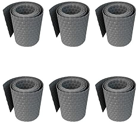 workingHOUSE Polyrattan-Sichtschutzstreifen | Sichtschutz für Doppelstabmatten Zaun | 19x255 cm (6 x Hellgrau) | Wetterfester Gartenzaun-Sichtschutz | Einfach anzubringendes Zubehör