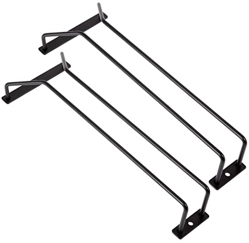 Dianoo Portabicchieri da vino in metallo, 2 pezzi, colore nero, 30,5 cm