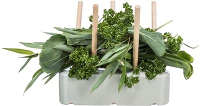 TRIXIE 'Futterständer aus Keramik und Holz für Nager Futterraufe, Keramik/Holz, 26 × 23 × 17 cm, Grau - 61197