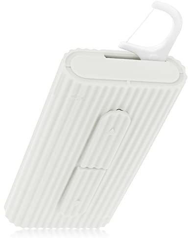 WLLHYF Custodia portatile per filo interdentale Custodia per organizzatore di plettri per filo interdentale Scatole dispenser per filo interdentale con 10 plettri per la pulizia dei denti (bianco)