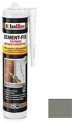 Isolbau Zement-Fix Express Mortier de réparation pour joints et fissures en intérieur et extérieur 300 ml Gris ciment