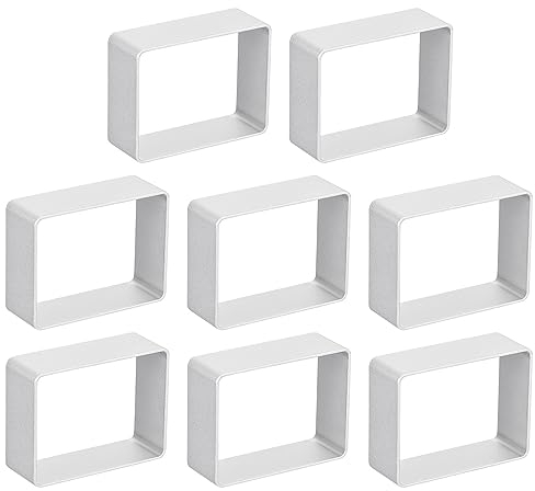 sourcing map 8pcs Metal Cookie Cutters Set, Aluminum Alloy Rectangle Cookie Cutter Cookie Baking for Making Cake, Fondant, Biscuit, Sandwich, Silver