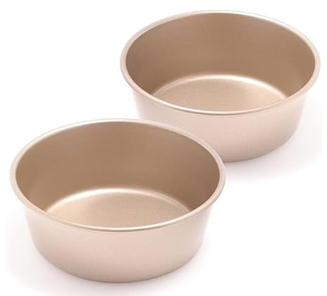 SIYINGSAERY Stampi per uova con friggitrice ad aria, 2 pirottini da 10,2 cm, per friggitrice ad aria, in acciaio al carbonio, resistente, con spazzola per olio, piccoli stampini antiaderenti per uova