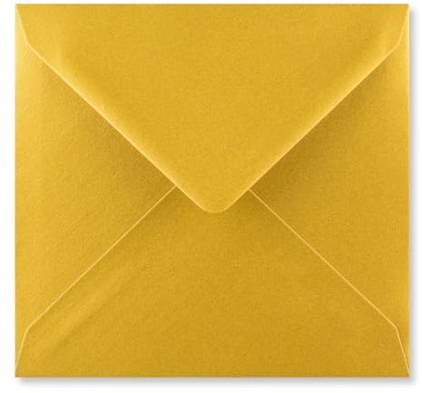 Cards & Crafts Luxuriöse Quadratische Briefumschläge - 15 x 15 cm - 110 g/m² - 100% FSC (Gold, 50)
