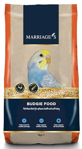 Marriages - Budgie Food, Budgie Seed and Bird Food with Red Millet, Yellow Millet, Wholesome, Bird Seed Packed with Fibre and Protein (1kg)