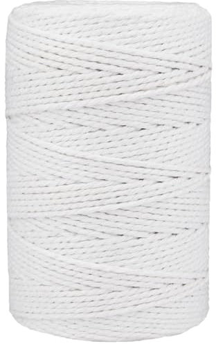 Ficelle de boucher en coton blanc naturel de 150 m pour la cuisine, le rôtissage, l'emballage cadeau, les travaux manuels, les décorations de bricolage, le jardinage et l'emballage