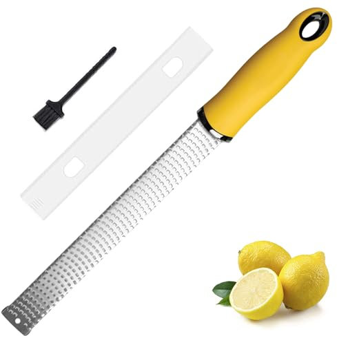 Cerioll Zester, Grattugia Formaggio Manuale, Grattugia Limone In Acciaio Inox, Per Parmigiano, Agrumia, Zenzero, Cioccolato, Con Coperchio Protettivo E Spazzola Per La Pulizia