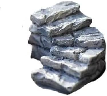 Pchnfei Marches en pierre incurvées, accessoires de jardin féérique miniatures, figurines miniatures de jardin d'étang, mini phare, figurines de pont de puits d'eau, ornements de micro paysage