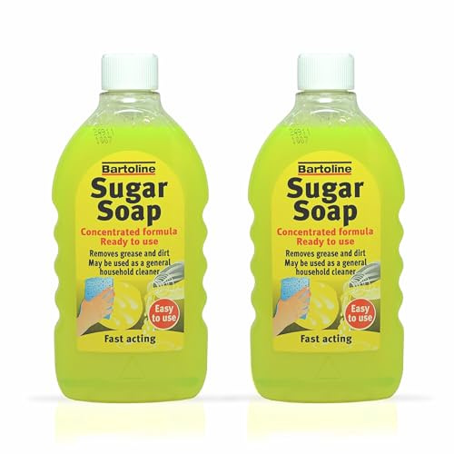 Sugar Soap Liquid Concentrate 2 x 500ml Heavy-Duty Multi-Surface Cleaner & Degreaser | Pre-Paint Prep, Wall Cleaner, Grease, Grime & Nicotine Remover | Ready-to-Use DIY & Household Cleaning Solution