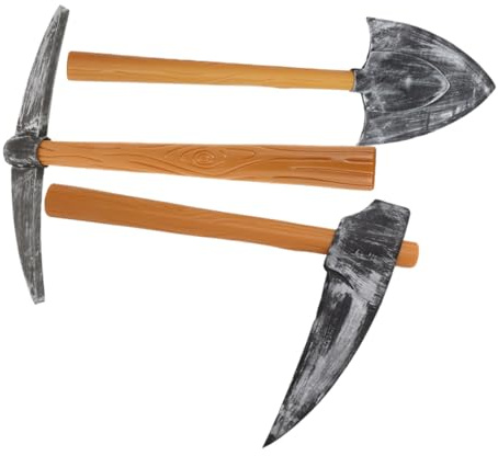 Toyvian 3 pièces Accessoires de Jeu de Rôle pour Cosplay Nain Halloween Pelle et Faucille Plastique Résistant Décorations Scéniques Légères pour Fête et Spectacles