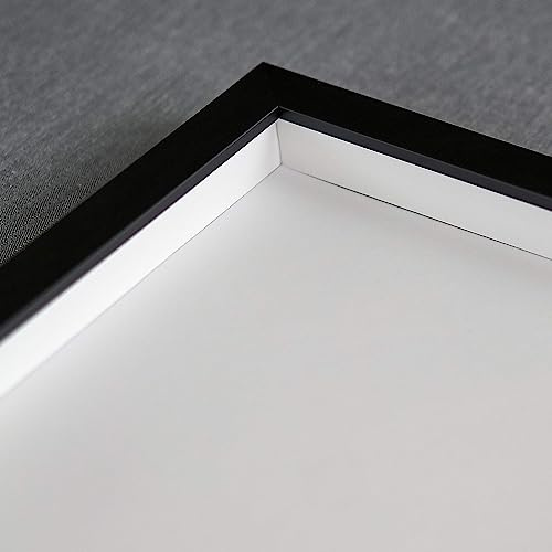 The Simple Things 20x20 Shadow Black Box Display Frame with White Acid-Free Backing UV Acrylic & Hanging Hardware - with 3/4 Usable Depth - Great Magazine Display Frame Shadowbox