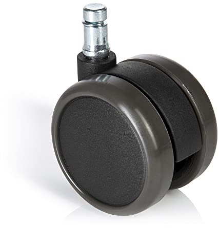 hjh OFFICE 619027 5x ungebremste Rollen ROLO FREE Stuhlrollen für Hartböden 11mm / 65mm