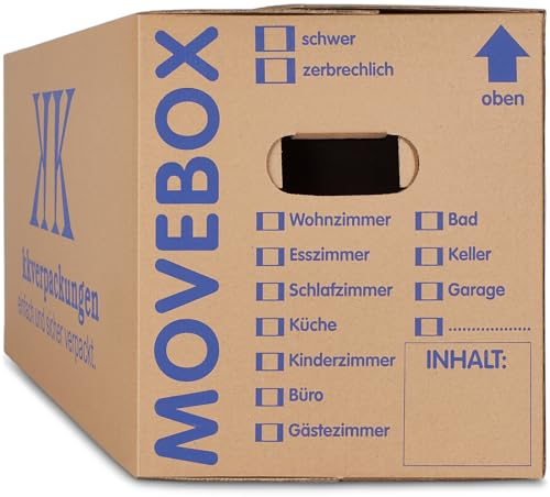 30 x UMZUGSKARTONS ZWEIWELLIG - 634 x 290 x 326 mm - MOVEBOX - 2.20 EB Welle