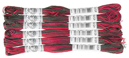 DMC 517-4519 Sticktwist, bomull, 4519 röd, 8 m