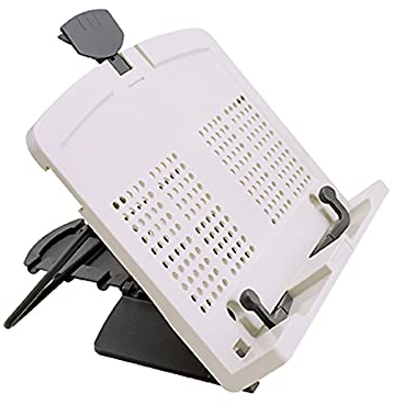 TOMYEUS Buchaufsteller Tragbarer Buchhalter Stand mit Löchern, Lüftungsöffnungen zum Telefon Tablet Laptop, einstellbares Dokument, Lehrbuch, Magazinständer, 12 x 9 Zoll Buchständer