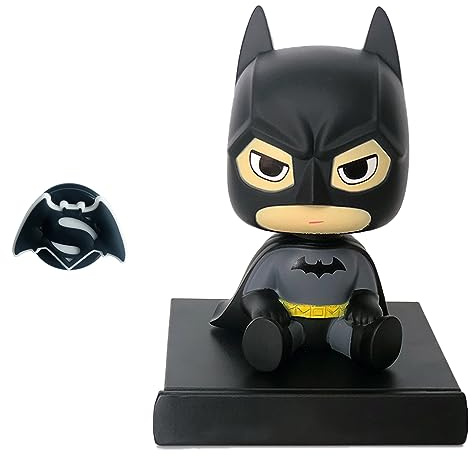 iTUBLE Anime Bobblehead Figures - Car Accessories Interior Decor with Phone Holder - Black, Funny Bobbleheads for Men, Women & Boys