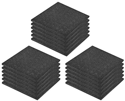 vidaXL Fall Protection Tiles - Outdoor Decking Rubber Tiles - High Impact Resistance, Slip Resistant, Multi-Purpose use for Walkways, Patios and Playgrounds, Child-Friendly, Black - 18 piece set