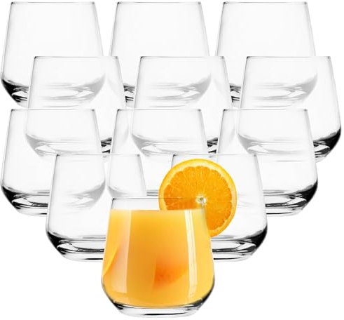 KONZEPT Gläser Set 12 teilig, 310 ml kleine Saftgläser, ideal als Trinkgläser, Wassergläser, Whiskygläser, universal und spülmaschinenfest