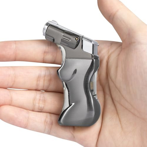 Ultraray Sturmfeuerzeug Jetflamme, Jet Feuerzeug Gas Nachfüllbar, Vintage Metall Feuerzeug Jetflame, Gas Feuerzeuge für Kerzen, Küche, Camping, Grill, Geschenke für Männer (Ohne Gas Verkauft)