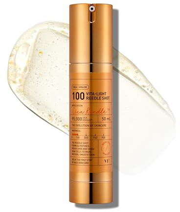 VT Cosmetics Vita-Light Reedle Shot 100, Suero con Cápsulas de Vitamina C, Vitamina E, Cuidado Hidratante, Cosmética Coreana para Piel Sensible (50ml / 1.69Fl Oz)