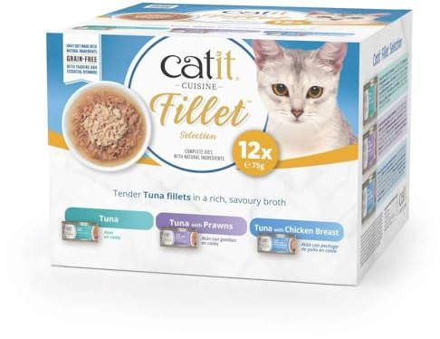 Catit Cuisine Tuna Fillet Variety Pack, Wet Cat Food for Adult Cats 1x75g