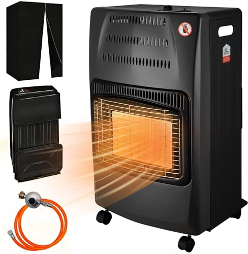 Stufa a Gas Portatile 4200 W – Riscaldatore a Gas con 3 Livelli di Potenza, Sistema di Sicurezza ODS e Spegnimento Automatico Antiribaltamento, Ideale per Casa, Garage e Campeggio