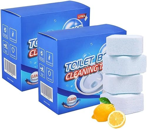 12 Pastilles Nettoyant WC Surpuissant Tartre, 2026 Nouve Salle de Bain Naturel Nettoyant Toilette Extra Fort Detartrant WC, Toilettes Nettoyage Puissant pour Égout Salle de Bains Nettoyage (2 PCS)