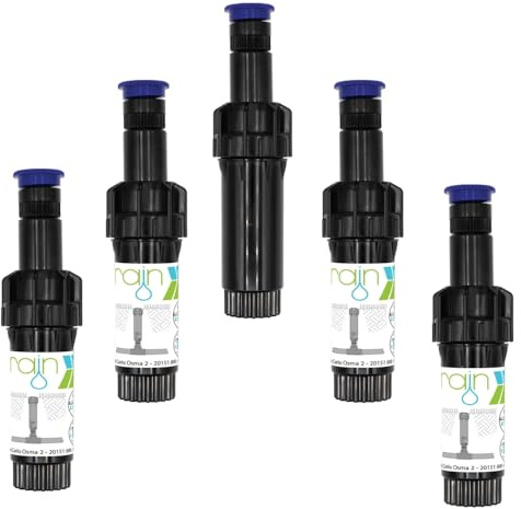 Terra Ricambi 5x Irrigatore statico pop-up S020 PRO 1/2 - Regolabile 360° - Gittata 2,8m - Corpo 10cm - Alzata 5cm - Modello 8A