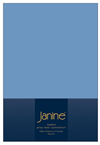 Janine Spannbettlaken Elastic 5002, Gr. 200x200 cm, Fb. 42 blau, Elastic-Jersey