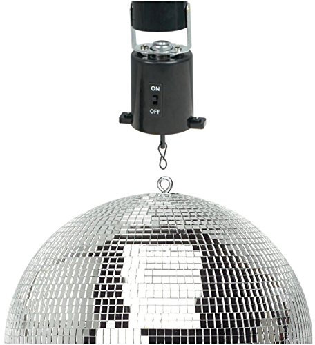 Sparkle Party Room Lightweight Dance Disco Party DJ Mirror Ball (200mm 8, Silver + Revolving Motor)