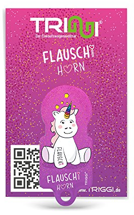 TRIGGI® der Einkaufswagenlöser - Einkaufswagenchip zum Abziehen, Schlüsselanhänger, Flauschi Einhorn Motiv