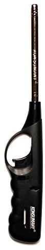 KONSUMANY Stabfeuerzeug Gasfeuerzeug 27 cm Lang Nachfüllbar (1x Schwarz)
