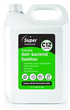5L Food Safe Anti-Bacterial SANITISER C12 SUPER PROFESSIONAL