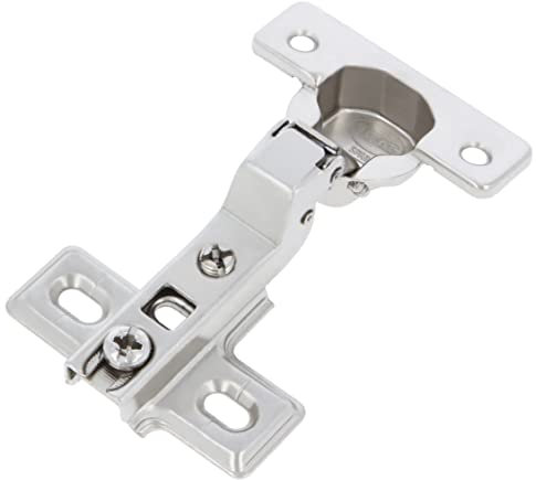 Amig - Bisagra - Tipo Cazoleta - Acodada y Fija - Ø 26 mm - 2 Unidades - Máxima Resistencia y Duración - Apertura de 110 º - Fijación Oculta para Puertas de Muebles y Armarios - Acero Plateado