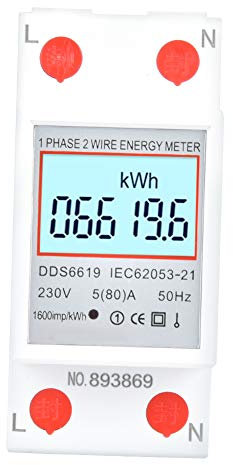 DDS6619-006 Contatore di energia elettrica preciso Contatore di energia monofase Din-Rail Contatore di elettricità 2P 230 V con retroilluminazione