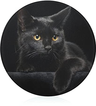 Chat Noir Planche À Découper En Verre Trempé Antidérapant Plaques De Cuisine 20 cm