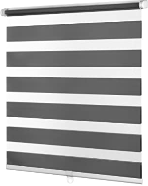 Ventanara® Doppelrollo schnurlos ohne Bohren Klemmfix Fenster Duo Rollo inklusive Montagematerial (grau, 50 x 150 cm)