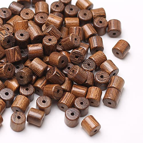 DAHI Lot de 150 perles en bois cylindre naturel - 8 x 8 mm - Pour la fabrication de bijoux DIY (8 mm/150 pièces)