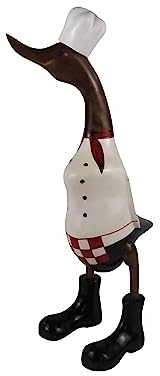 trendforge Dekortation Teakholz Ente Handmade Teakente Dekoartikel für Zuhause Geschenk hochwertig und einzigartig - ca. 50cm