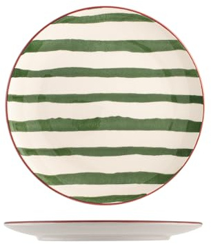 H&H Strip 6 mattallrikar, Keramiska, Grön, 26 cm